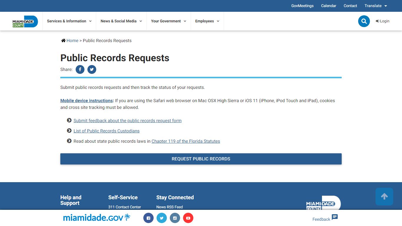 Request Public Records - Miami-Dade County